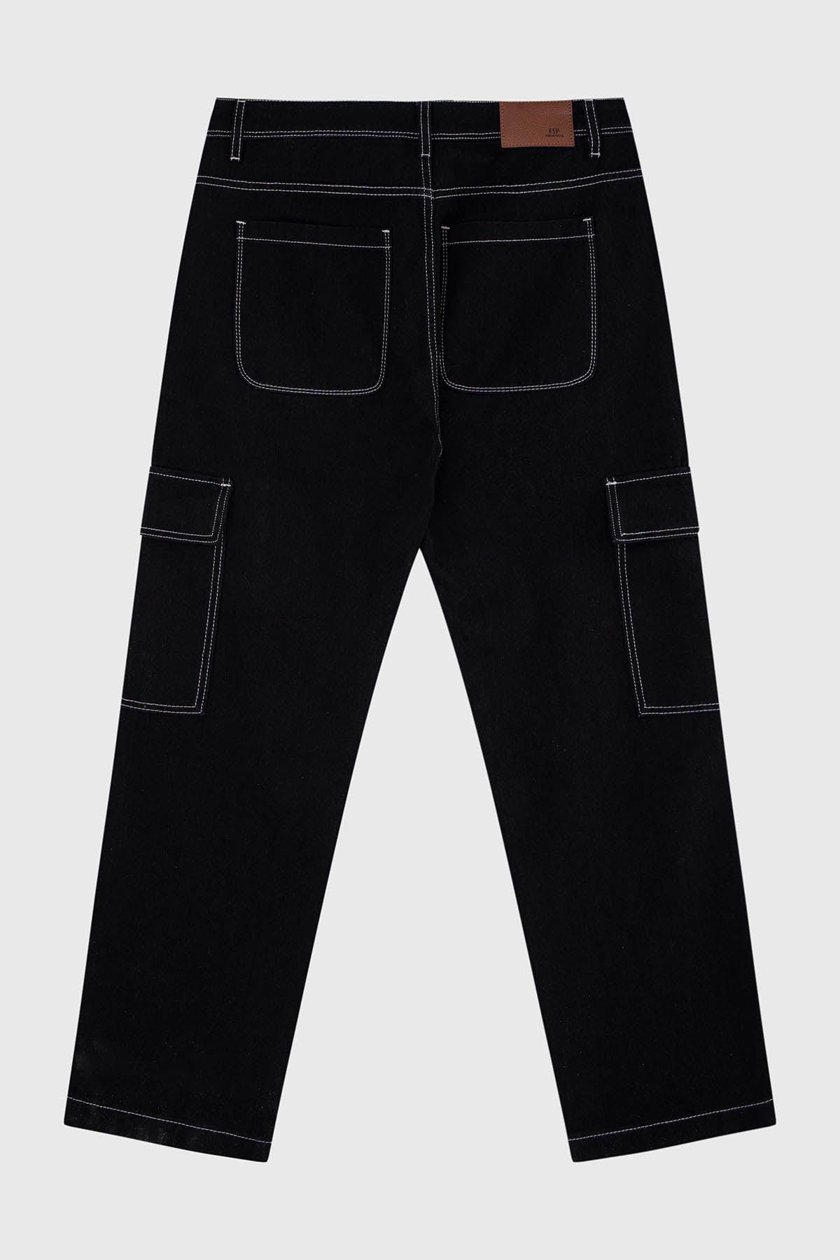 Jeans Hombre Cargo Costura Negro