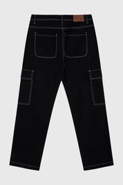 Jeans Hombre Cargo Costura Negro