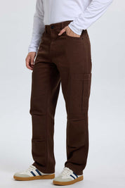 Jeans Hombre Cargo Recto Marron