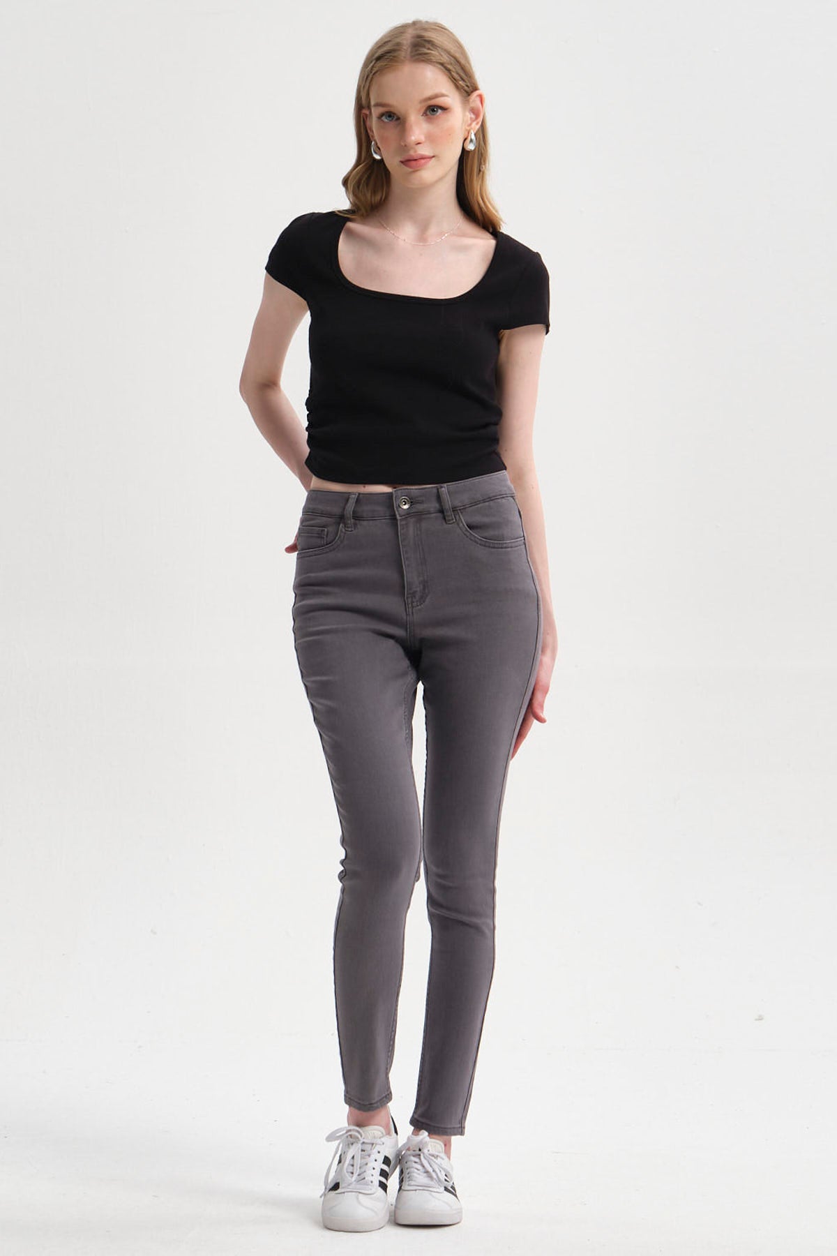 Jeans Mujer Super Skinny Emilia Gris