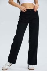 Jeans Calce Recto Mujer Negro