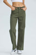 Jeans Mujer Calce Recto Verde Oscuro