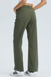 Jeans Mujer Calce Recto Verde Oscuro