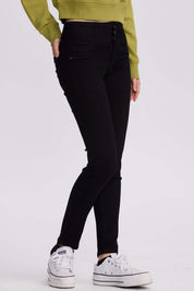Jeans Mujer Castilla Negro, liso en color negro