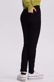 Jeans Mujer Castilla Negro, liso en color negro