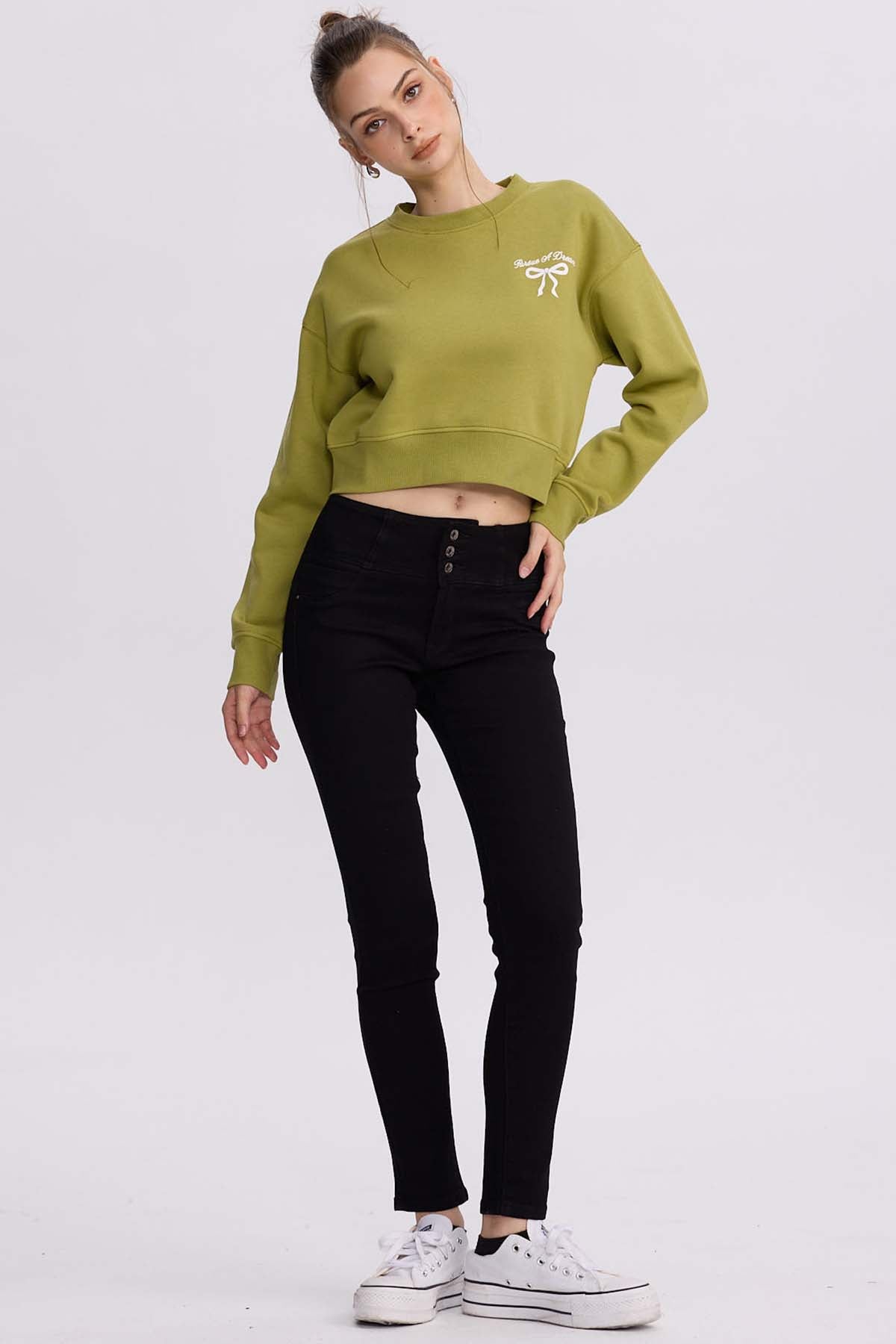 Jeans Mujer Castilla Negro, liso en color negro