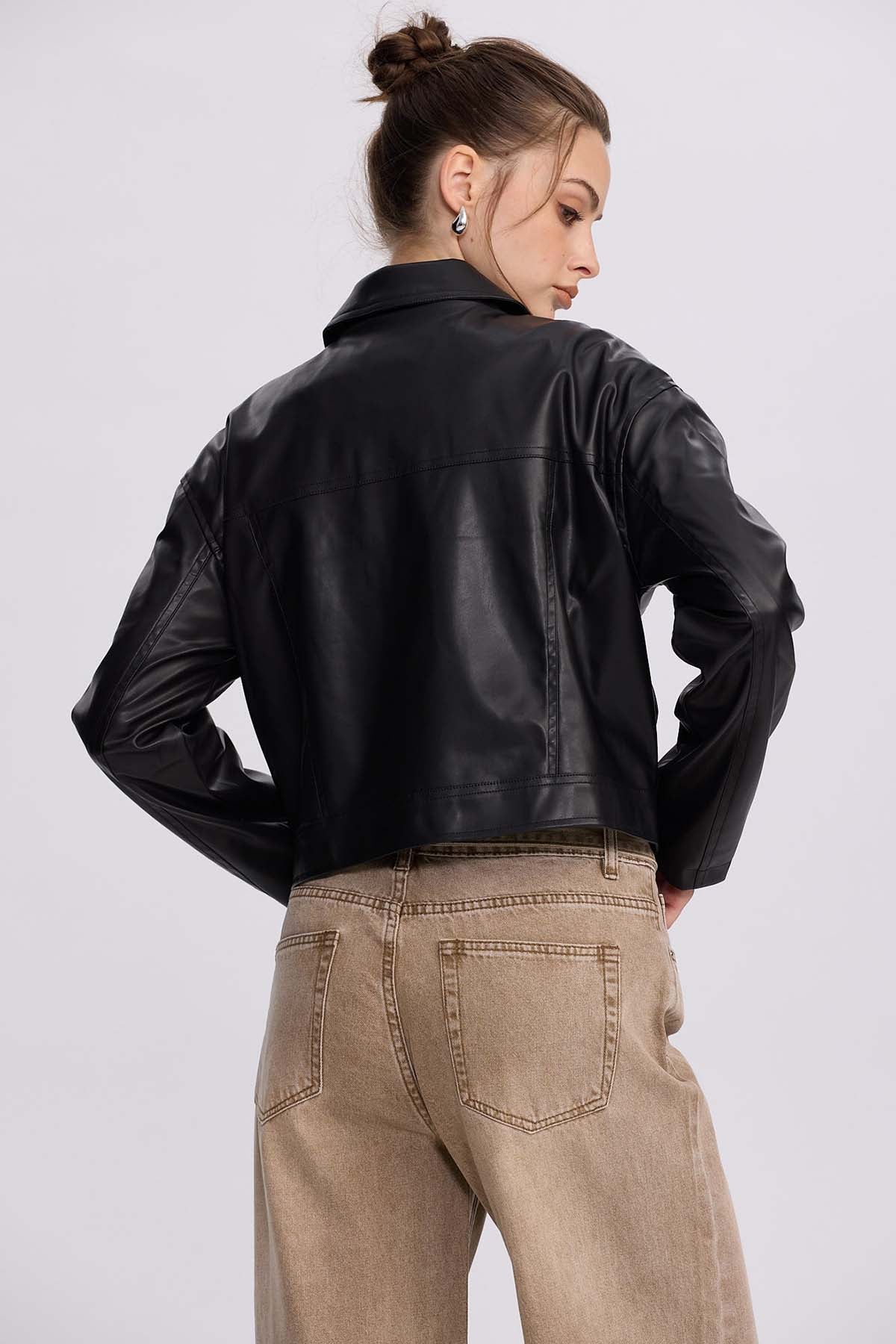 Chaqueta Mujer Overshirt Negro