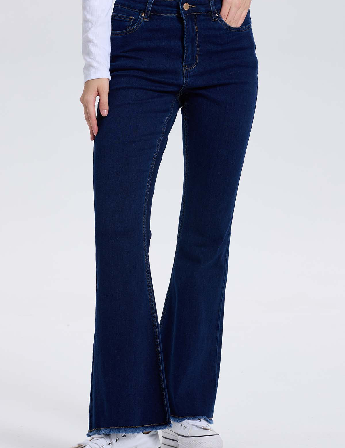 Jeans Mujer Monse Flare Azul Oscuro