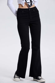 Jeans Mujer Monse Flare Negro de denim