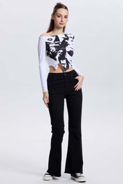 Jeans Mujer Monse Flare Negro de denim