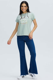 Jeans Mujer Flare Monse Azul