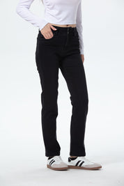 Jeans Mujer Flo Calce Recto Negro