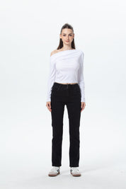 Jeans Mujer Flo Calce Recto Negro