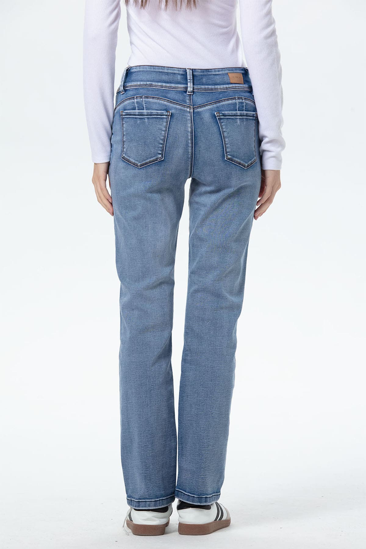 Jeans mujer flo calce recto azul