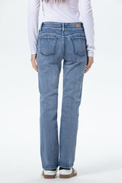 Jeans mujer flo calce recto azul