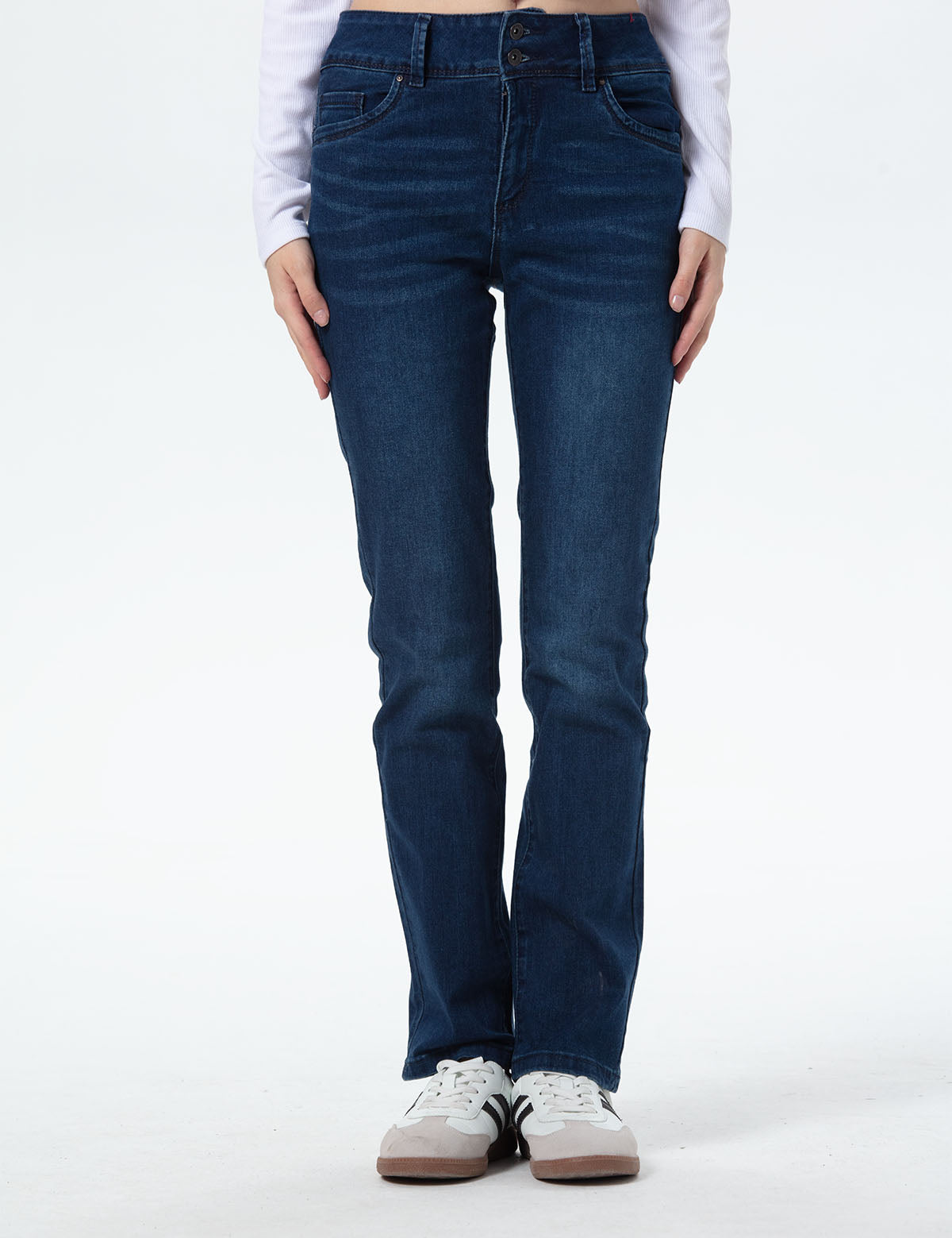 Jeans Mujer Flo Calce Recto Azul Oscuro