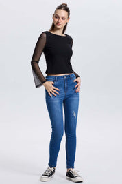 Jeans Mujer Lia Super Skinny Azul