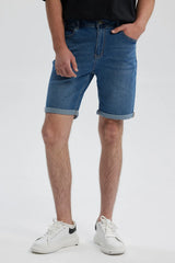 Bermuda Hombre Básica Roll Up Azul