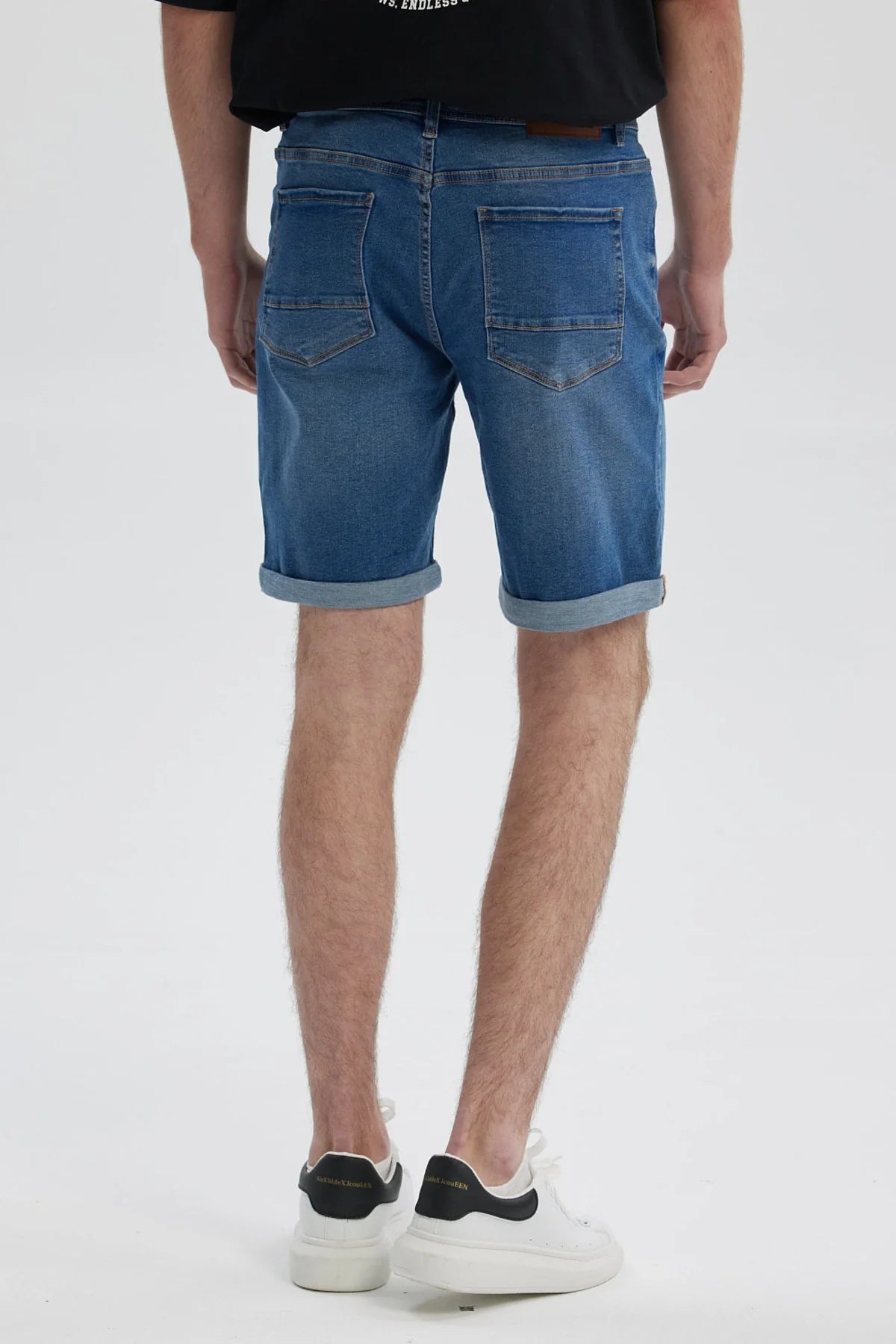 Bermuda Hombre Básica Roll Up Azul