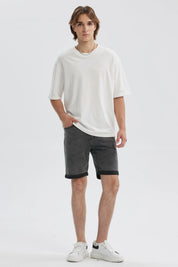 Bermuda Hombre Básica Roll Up Gris