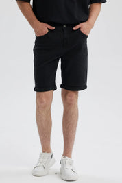 Bermuda Hombre Básica Roll Up Negro