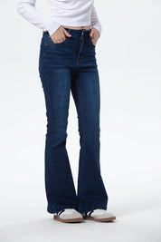 Jeans Mujer Vale Flare Azul Oscuro
