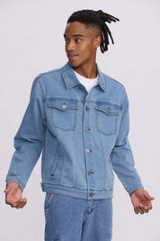 Chaqueta Hombre Denim Clásico Azul Retro