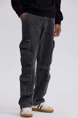 Jeans Doble Cargo Hombre Gris