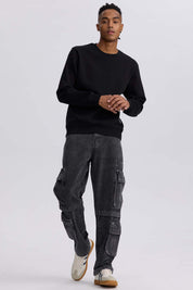 Jeans Hombre Doble Cargo Gris