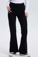 Jeans mujer flare negro con tachas, algodón, estilo moderno