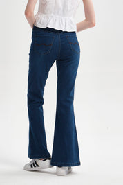 Jeans Mujer Flare Triangle Azul Oscuro