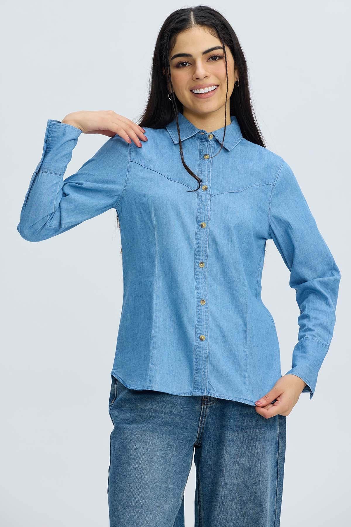 Blusa Mujer Vaquera Azul