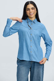 Blusa Mujer Vaquera Azul