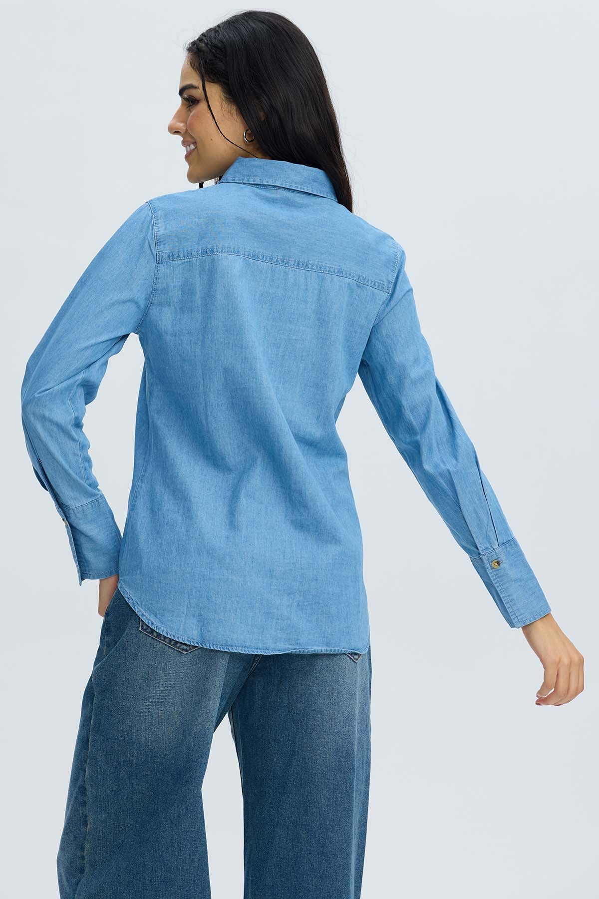 Blusa Mujer Vaquera Azul