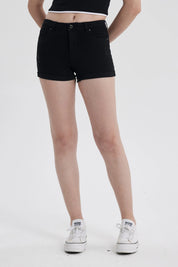 Short Mujer Roll Up Tiro Alto Negro