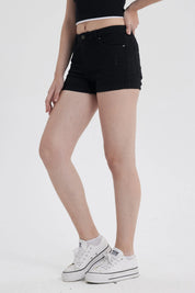Short Mujer Roll Up Tiro Alto Negro