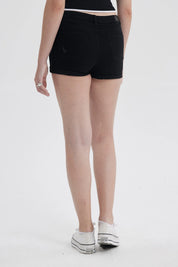 Short Mujer Roll Up Tiro Alto Negro