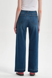 Jeans Mujer Calce Recto Azul Oscuro