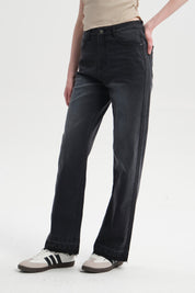 Jeans Mujer Calce Recto Negro