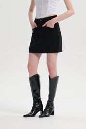 Falda Mujer Corte Bolsillo Negro