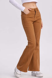 Jeans Mujer Flare Color Line Caramelo