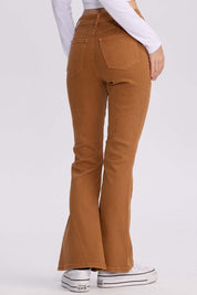 Jeans Mujer Flare Color Line Caramelo