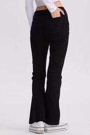 Jeans Mujer Flare Color Line Negro