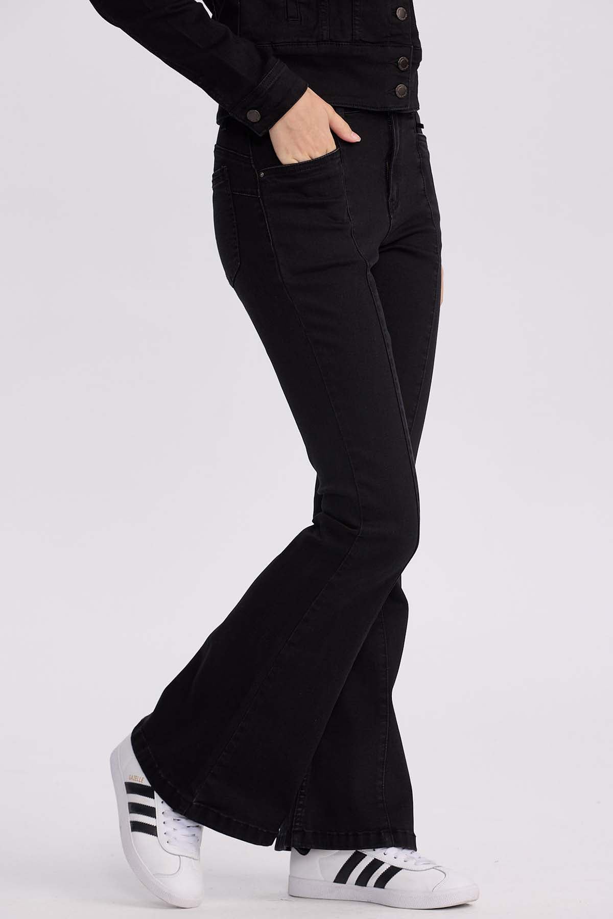 Jeans Mujer Flare Linea Negro
