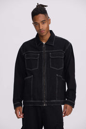 Chaqueta Hombre Doble Bolsillo Negro