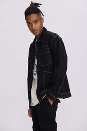 Chaqueta Hombre Doble Bolsillo Negro