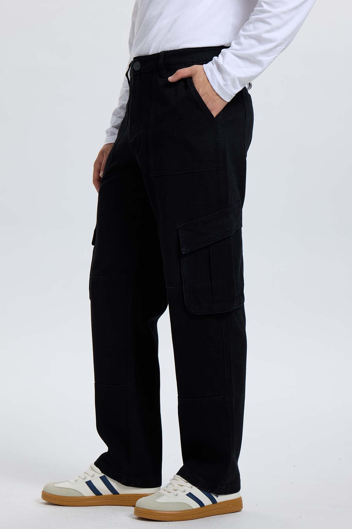 Jeans Hombre Cargo Carpintero Negro