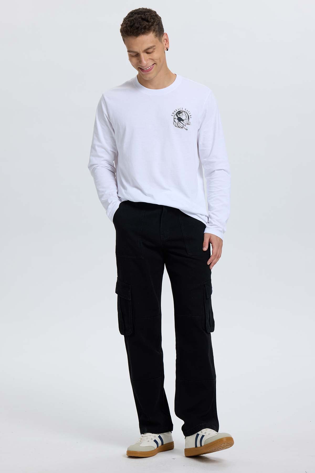 Jeans Hombre Cargo Carpintero Negro