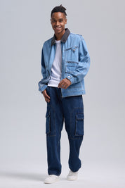 Chaqueta Hombre Denim Azul Claro