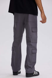 Jeans Hombre Doble Cargo Color Gris Claro